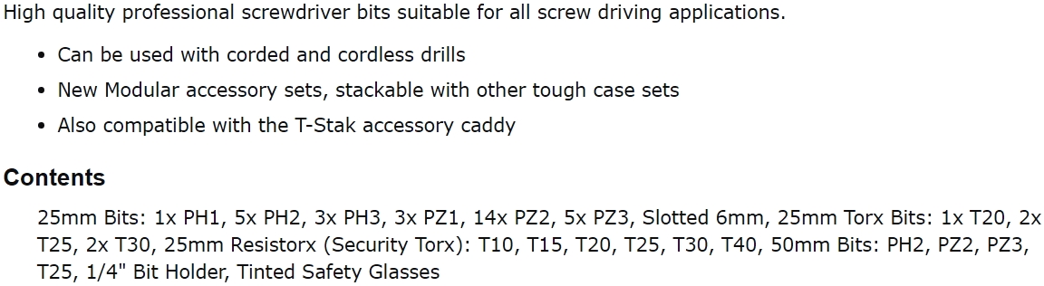 סט ביטים מקצועי למברגות חשמליות DEWALT DT70703-QZ